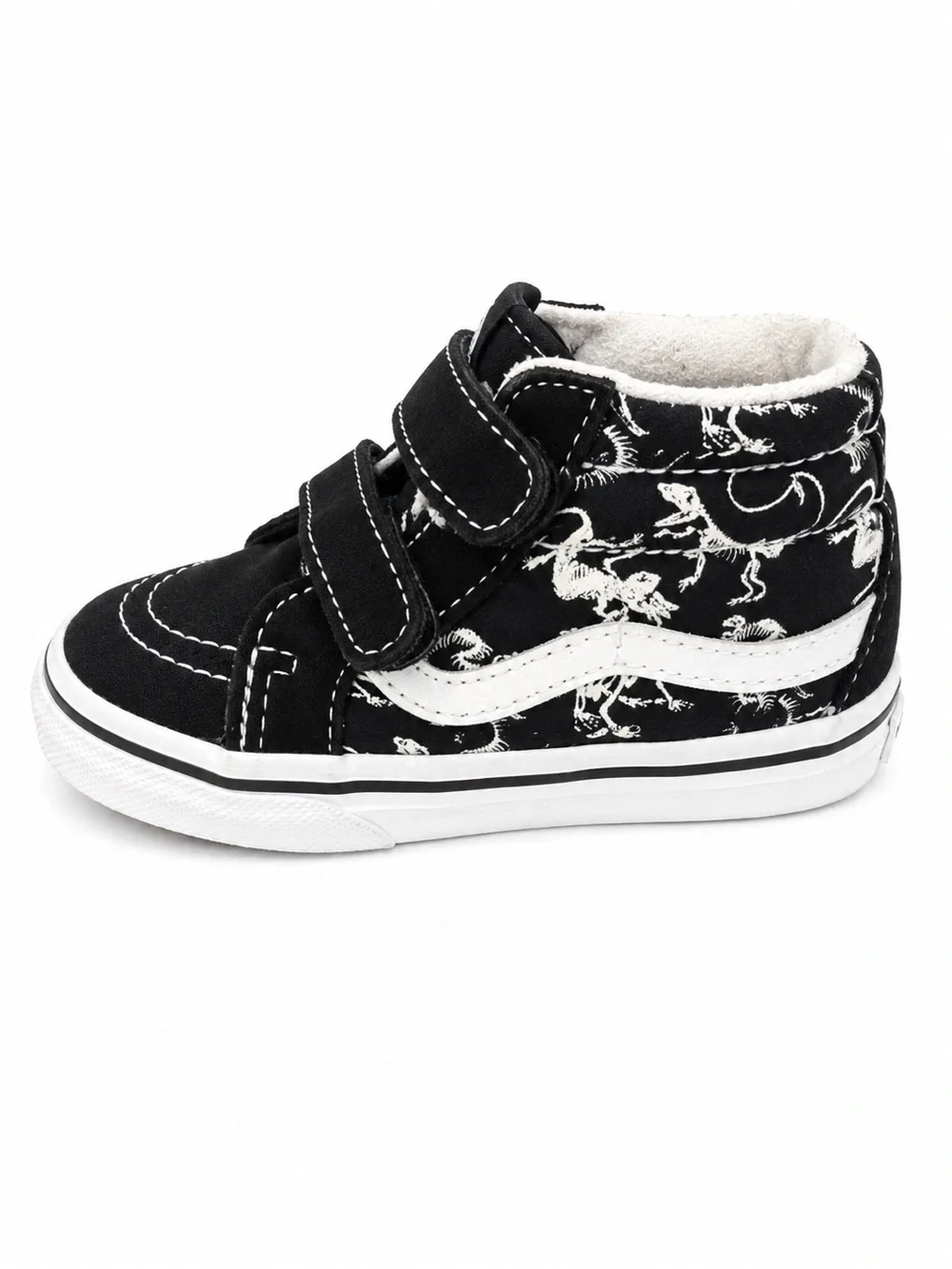 Vans Kids Black and White Velcro High-Top Sneakers